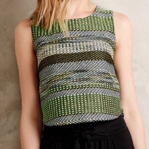 Anthropologie Leifsdottier Striped Woven Tank Top Size 0